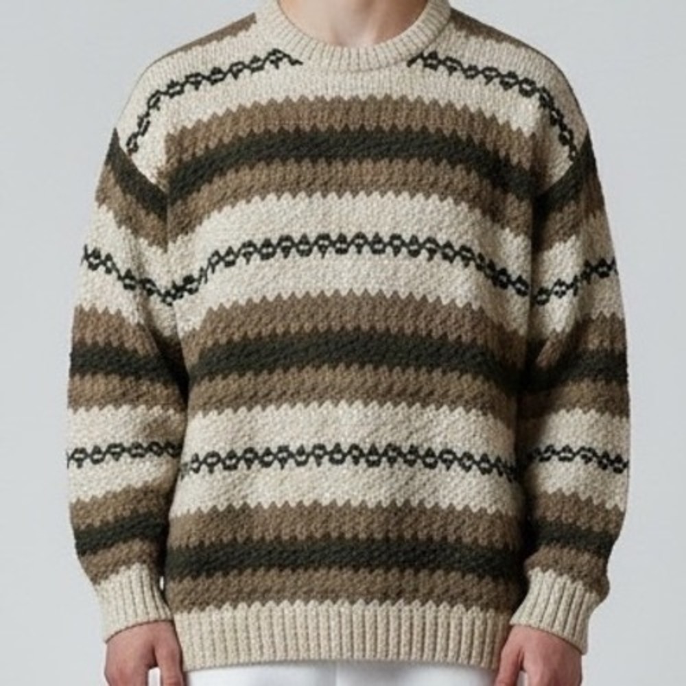 Fieldmaster‎ Mens XL VTG Cotton 1980s Crewneck Sweater Earthy USA granola cabin